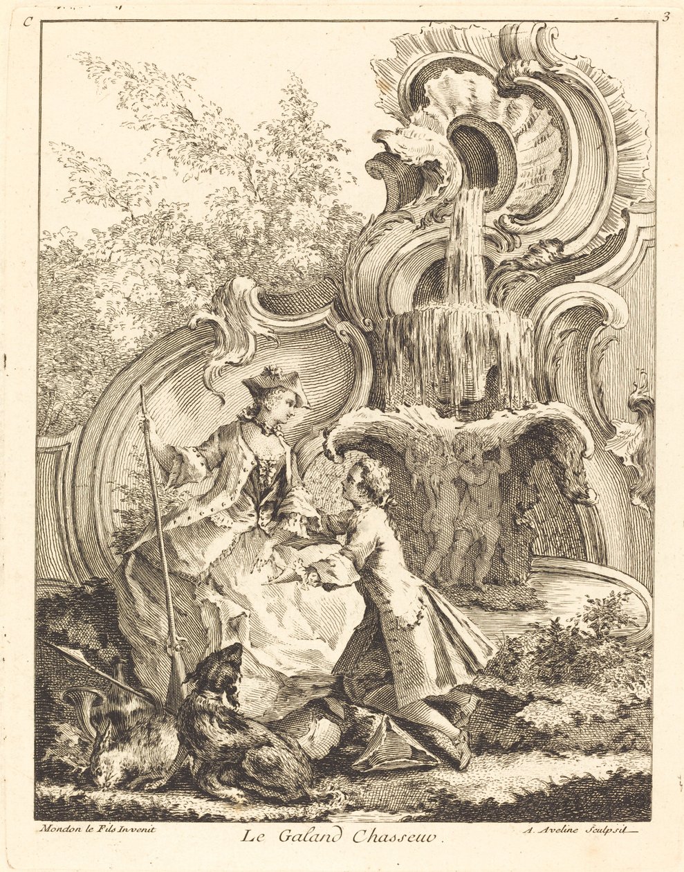 Le Galand Chasseur, 1736年。 作者 安托万·艾夫林（Antoine Aveline）