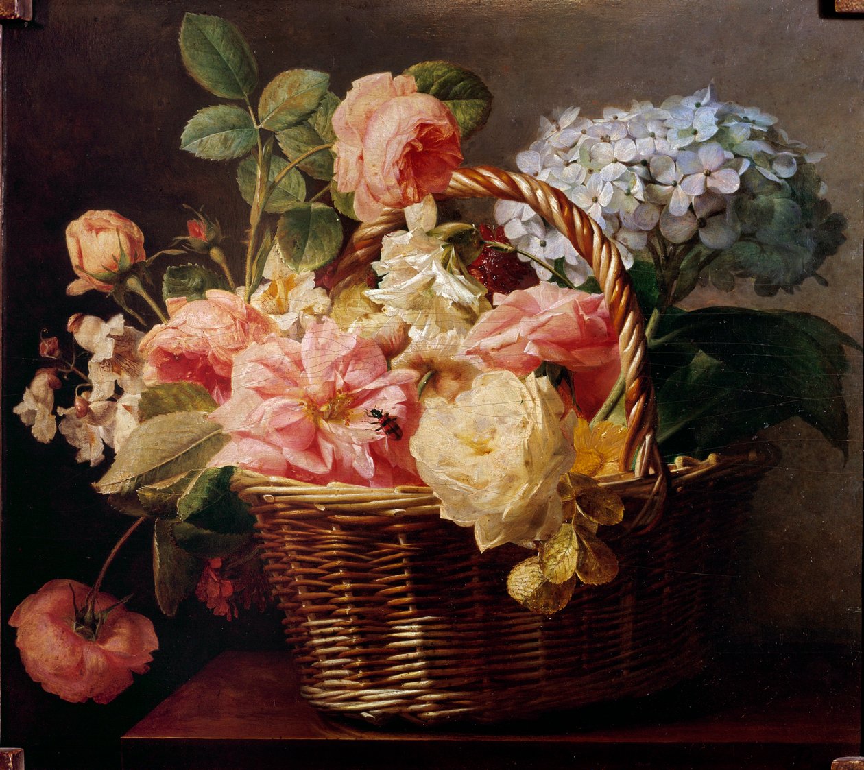 篮子里的花束 Antoine Berjon (1754-1843) 19 世纪的画作 私人收藏 作者 安托万·伯戎（Antoine Berjon）