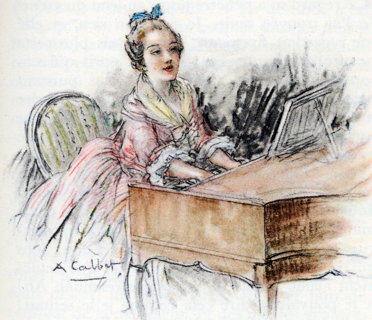 Charlotte playing harpsichord  作者 安托万·卡尔贝