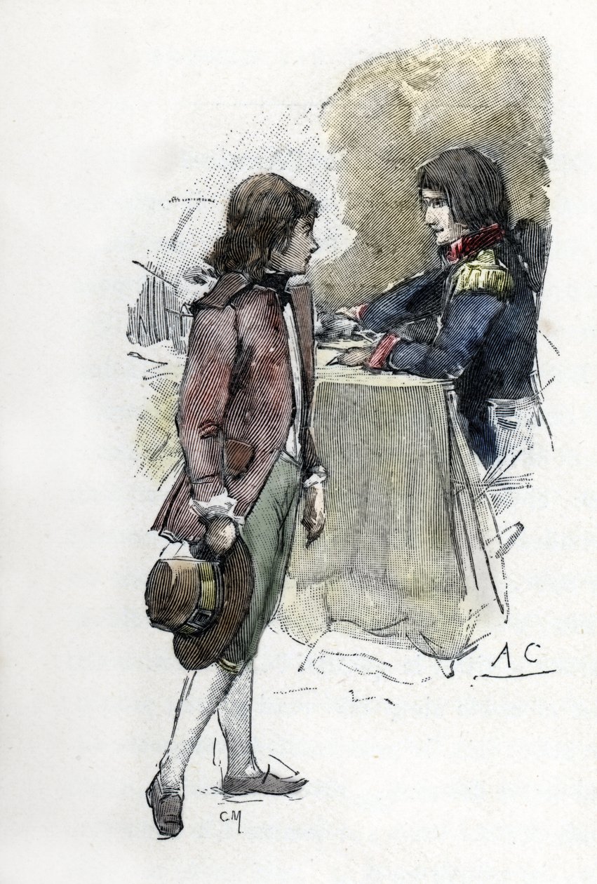 约瑟芬的儿子尤金·德·博阿尔内（Eugene de Beauharnais，1781-1824）向女婿拿破仑·波拿巴（Napoleon Bonaparte，1769-1821）索要他父亲亚历山大·德·博阿尔内的剑（年轻的尤金·德·博阿尔内向拿破仑索要他父亲亚历山大·德·博阿尔内的剑） 苯教 作者 安托万·卡尔贝