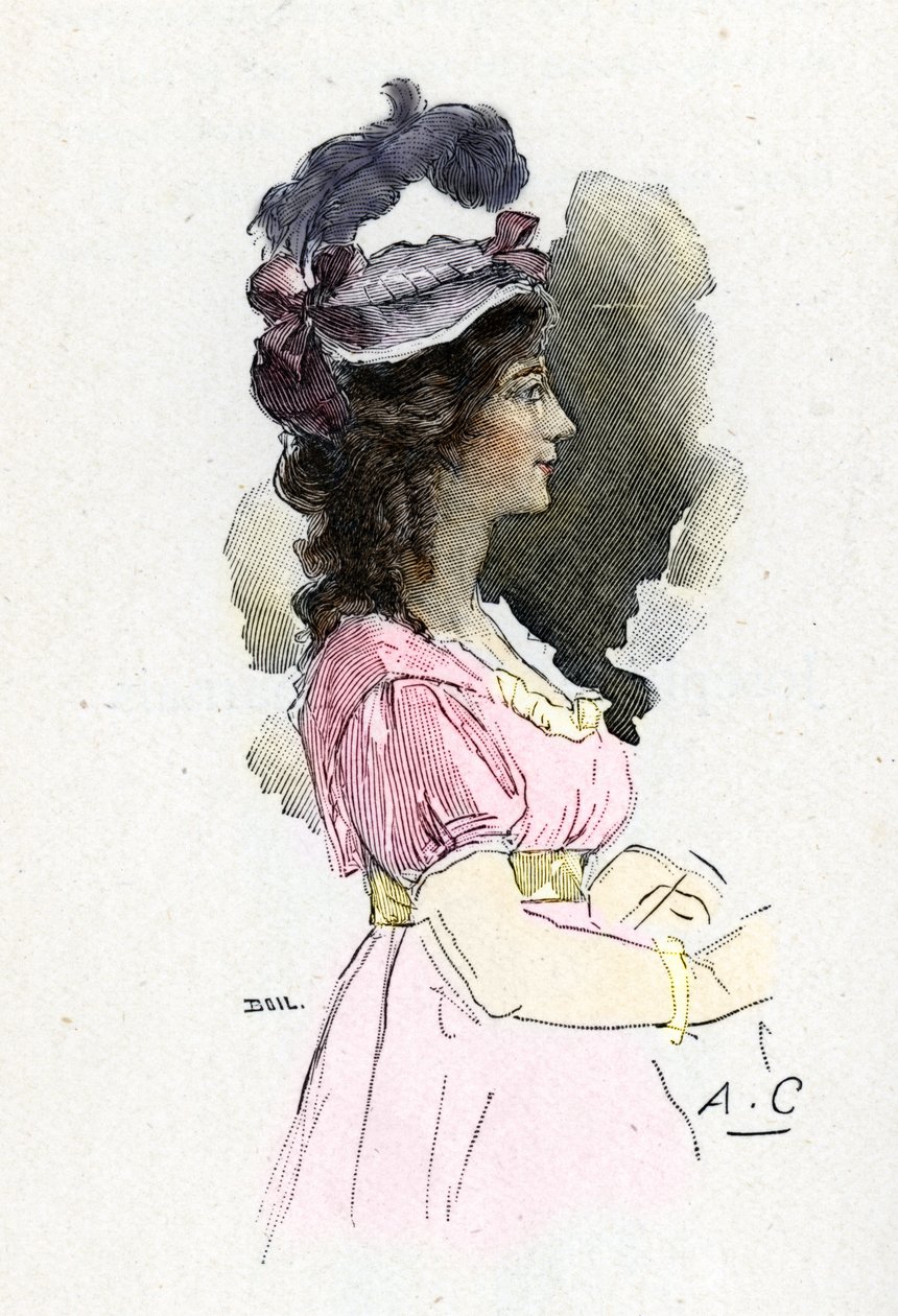 约瑟芬·德·博阿内 (Josephine de Beauharnais) 的肖像 (1763-1814) 安托万·卡尔贝 (Antoine Calbet) 的绘画取材于马森 (Masson) 的《拿破仑与女人》 作者 安托万·卡尔贝