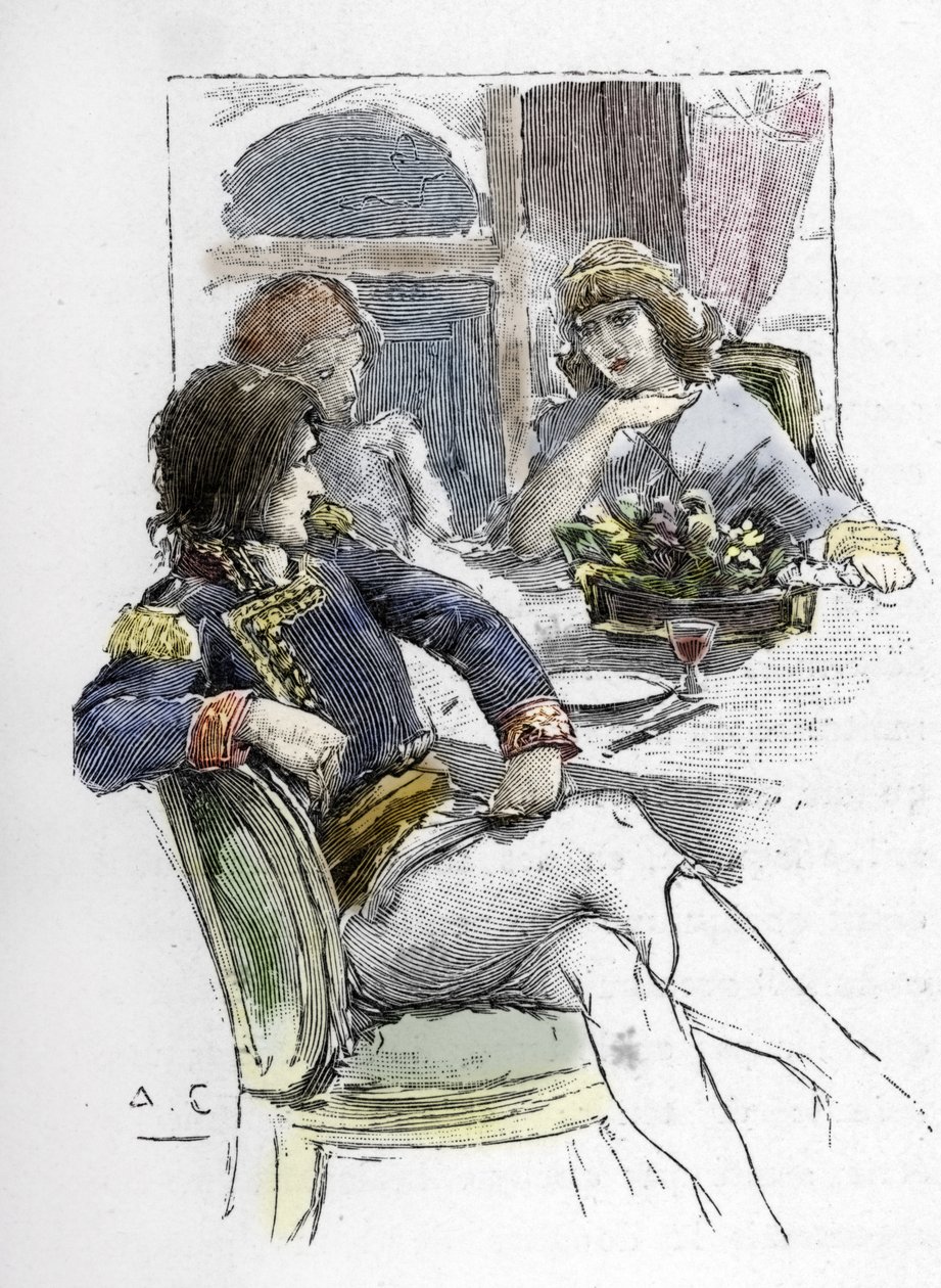 歌手朱塞皮娜·格拉西尼（Giuseppina Grassini，1773-1850 年）年轻时在贝尔蒂埃的陪伴下，在第一任执政官拿破仑·波拿巴的房间里，贝尔蒂埃后来成为了她的情人 作者 安托万·卡尔贝