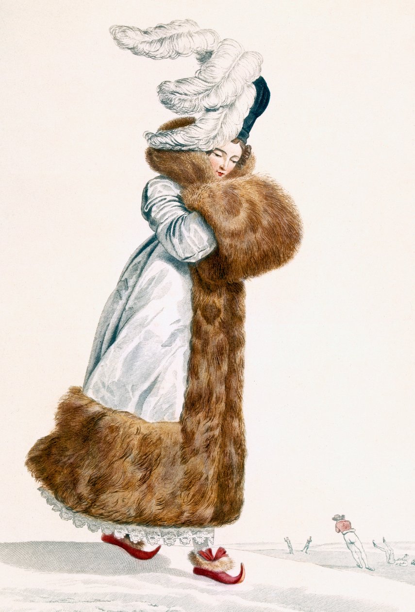滑冰连衣裙，由Georges Jacques Gatine（1773-1831）雕刻，c.1797 作者 安东尼·查尔斯·贺拉斯·韦尔内