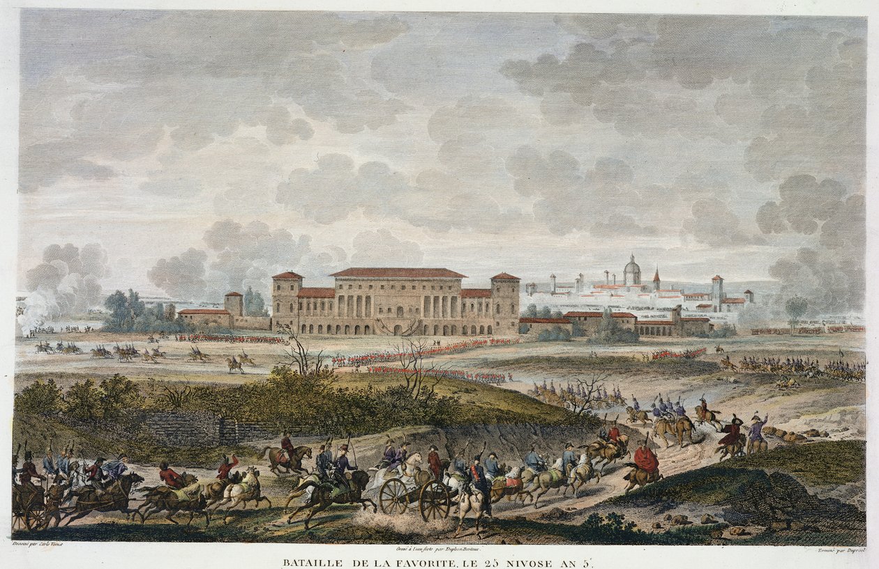 La Favorite，25 Nivose，5年级（1797年1月），由Jean Duplessi-Bertaux（1747-1819）（aquatint）刻 作者 安东尼·查尔斯·贺拉斯·韦尔内