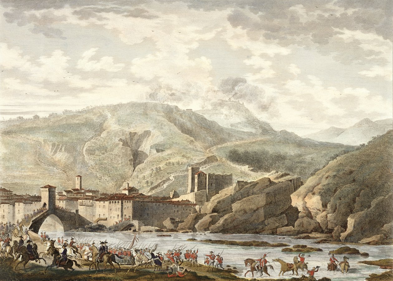 米勒西莫之战，25岁，4年级（1796年4月），由Jean Duplessi-Bertaux（1747-1819）（aquatint）刻 作者 安东尼·查尔斯·贺拉斯·韦尔内