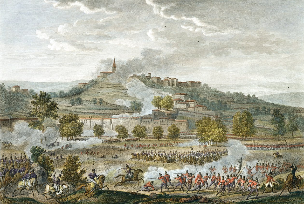 由Jean Duplessi-Bertaux（1747-1819）（aquatint）雕刻的Montebello和Casteggio战役，20 Prairial，8年级（1800年6月9日） 作者 安东尼·查尔斯·贺拉斯·韦尔内