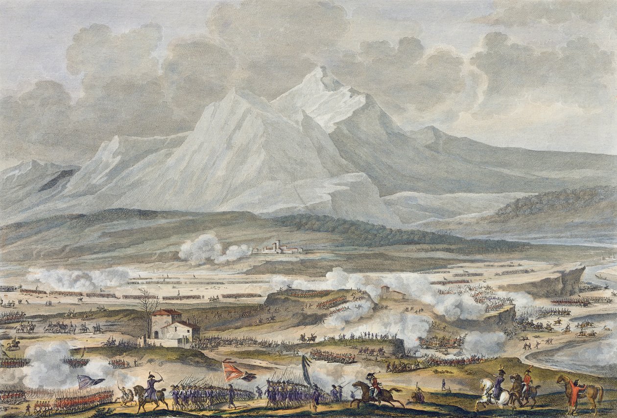 里沃利战役，25岁和26岁的Nivose，5年级（1797年1月），由Jean Duplessi-Bertaux（1747-1819）（aquatint）刻 作者 安东尼·查尔斯·贺拉斯·韦尔内