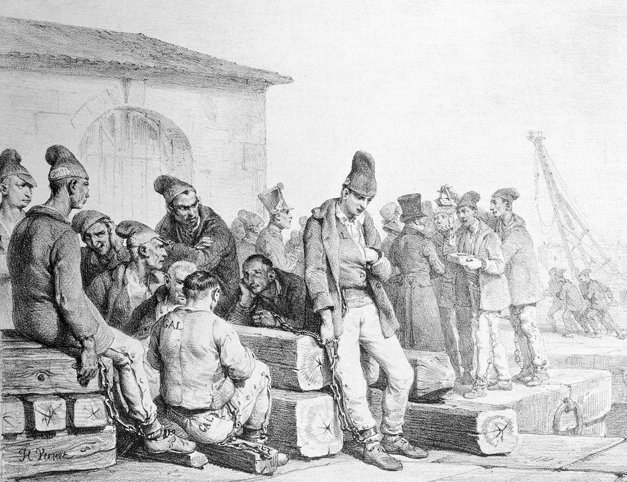 The Convicts，由Francois Seraphin Delpech（1778-1825）雕刻，19世纪上半叶 作者 安东尼·查尔斯·贺拉斯·韦尔内