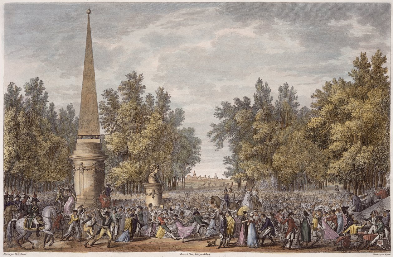 曼图亚的维吉尔节，24年Vendemiaire，6年级（1797年10月），由Georges Malbeste（1754-1843）（aquatint）刻 作者 安东尼·查尔斯·贺拉斯·韦尔内