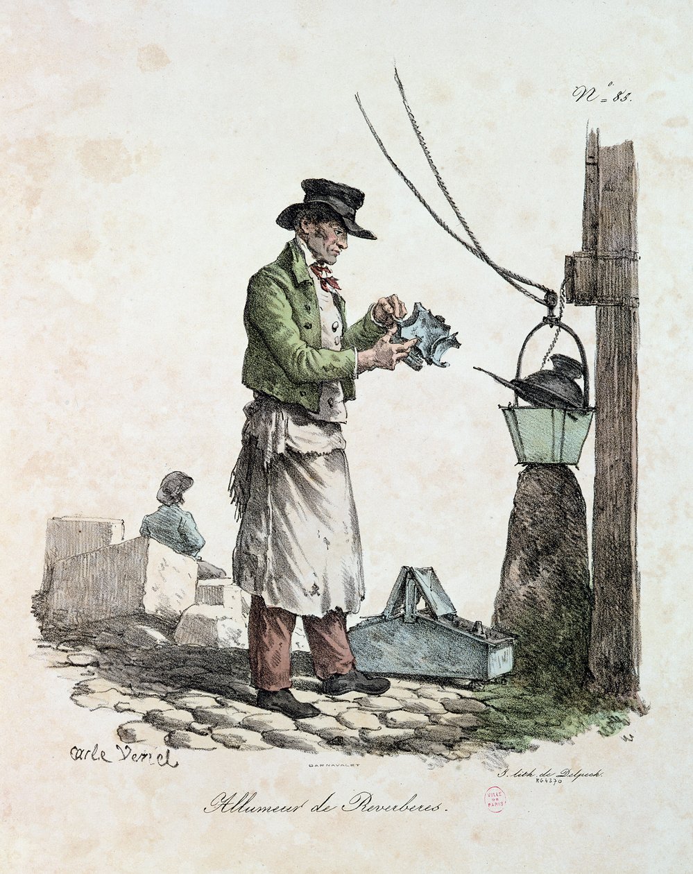 The Lamplighter，由Francois Seraphin Delpech雕刻（1778-1825） 作者 安东尼·查尔斯·贺拉斯·韦尔内