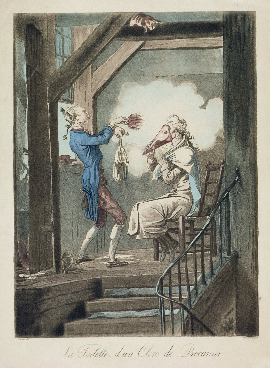 律师文员的厕所，由Philibert Louis Debucourt（1755-1832）镌刻 作者 安东尼·查尔斯·贺拉斯·韦尔内