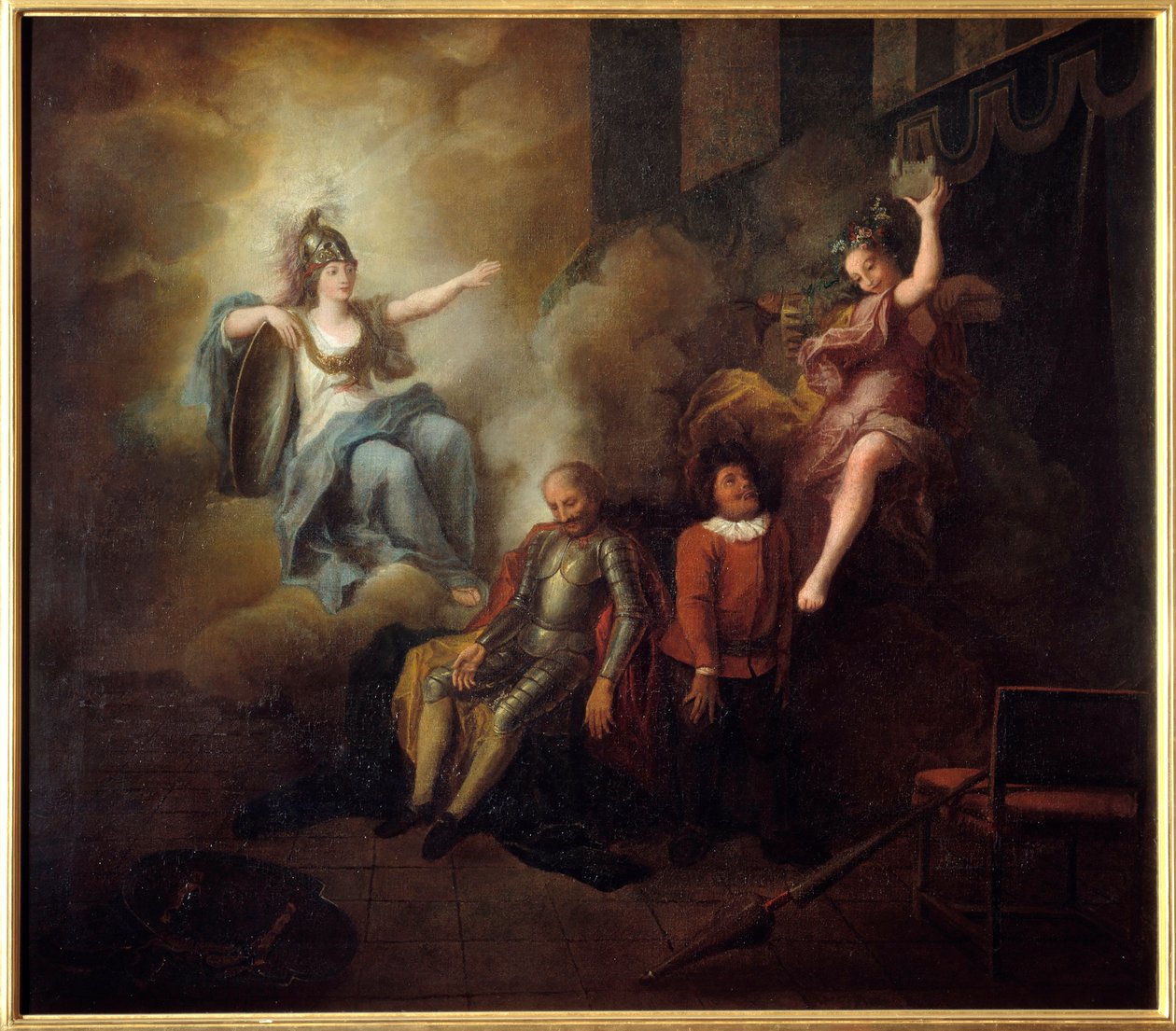 Don Quixote delights his madness through Wisdom. “The Ingenious Gentleman Don Quixote of La Mancha” by Miguel de Cervantes Saavedra (1547-1616). Painting by Charles Antoine Coypel (1694-1752), between 1714 and 1734. Oil on canvas. Dim: 1,24 x 1,42m. Compie 作者 安托万·科佩尔