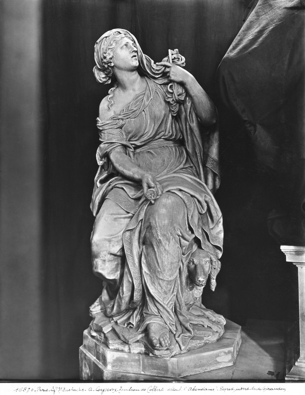 Jean-Baptiste Colbert de Torcy之墓1619-83，Fidelity细节，c.1685-1687大理石也参见248118,248119,248120,252767,252768 bw photo 作者 安托万·考耶索