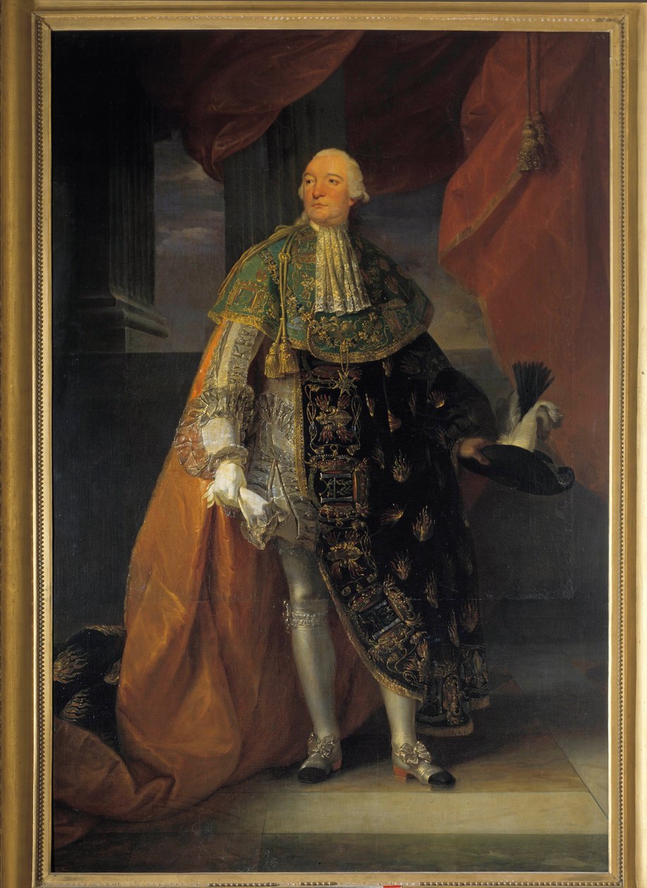 路易-菲利普二世-约瑟夫，奥尔良公爵（1747-1793）的全身画像，被称为菲利普-埃格利特，身着圣灵会的大礼服 安托万-弗朗索瓦（Antoine Francois）-卡莱（1741-1823）的画作 作者 安托万·弗朗索瓦·安妮