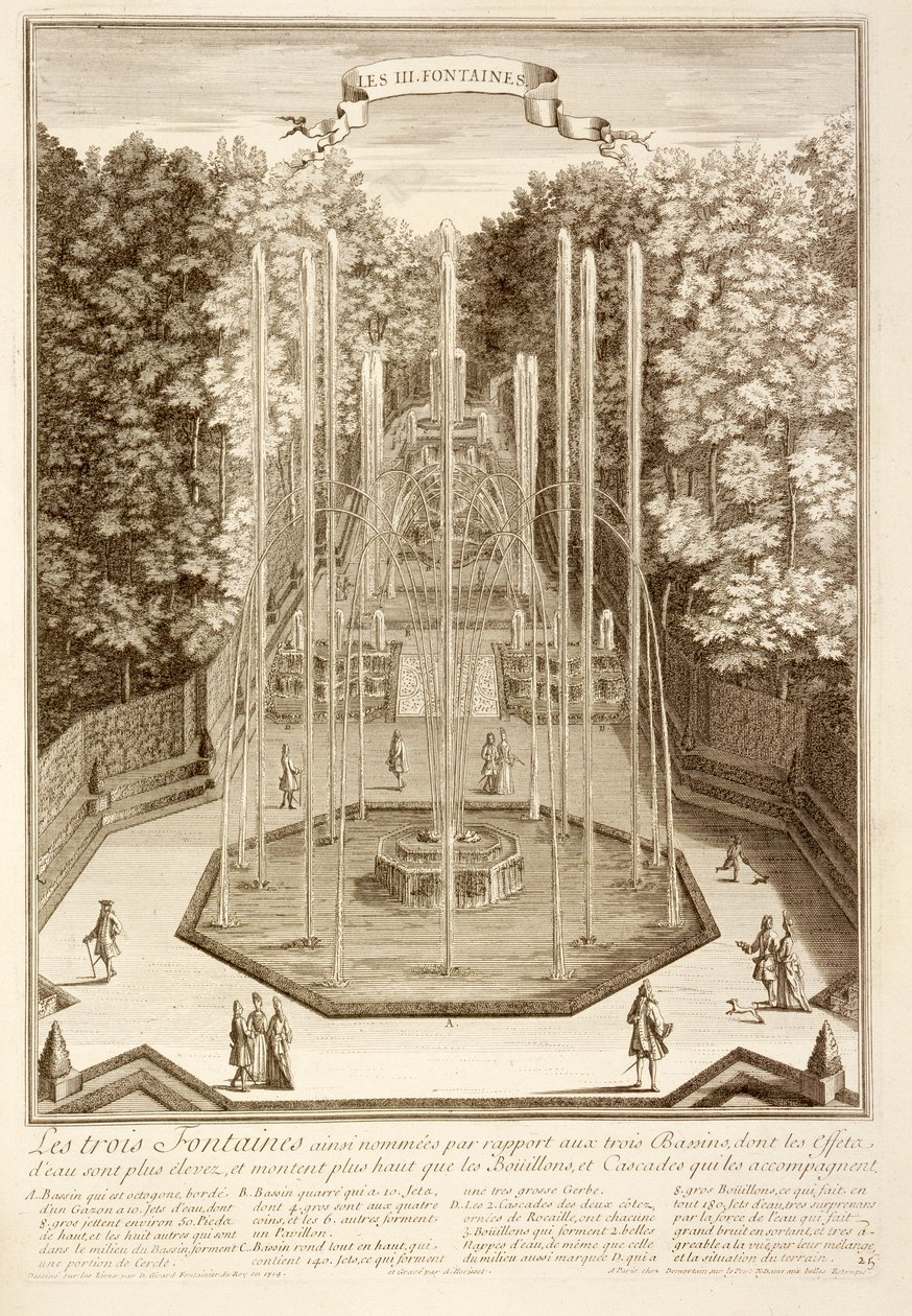 三喷泉，凡尔赛宫，1714年 作者 安东尼·赫瑞塞特（Antoine Herriset）