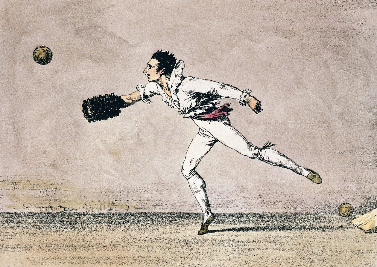 安托万-让-巴蒂斯特-托马斯（1791-1834）的《球赛》，彩色石版画，选自《罗马及其周边地区一年》。 作者 安托万·让·巴蒂斯特·托马斯