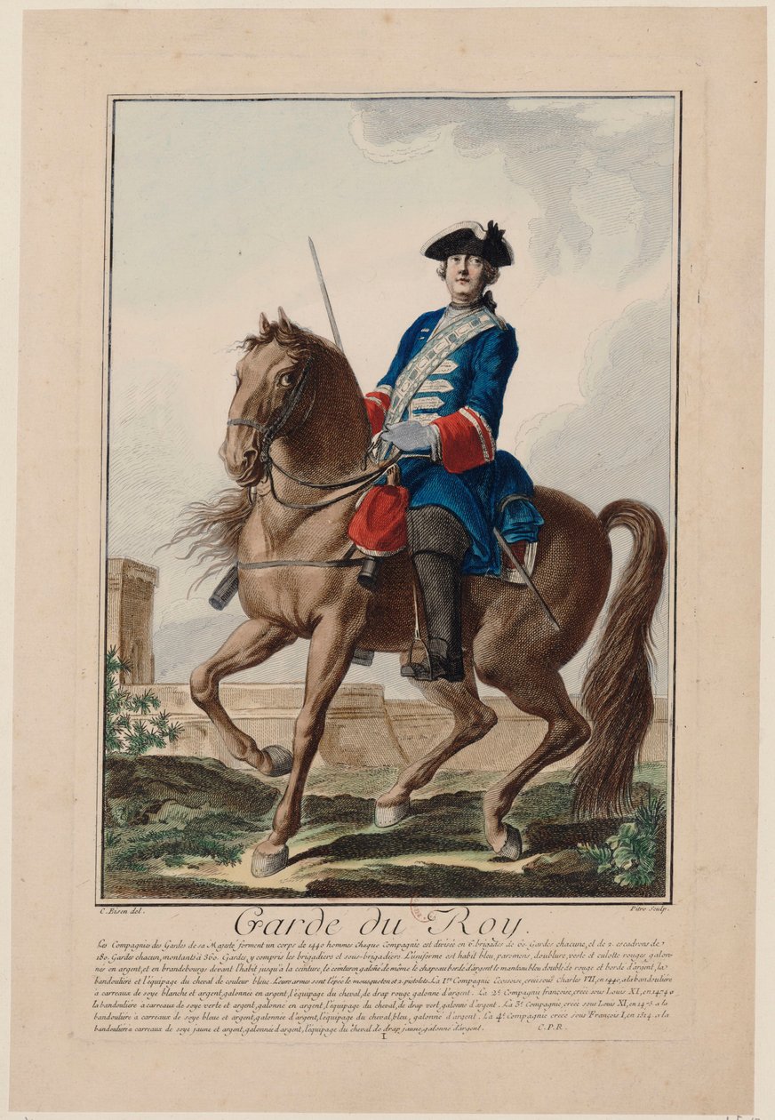 国王的保镖，1756年。 作者 安托万·让·德·费尔