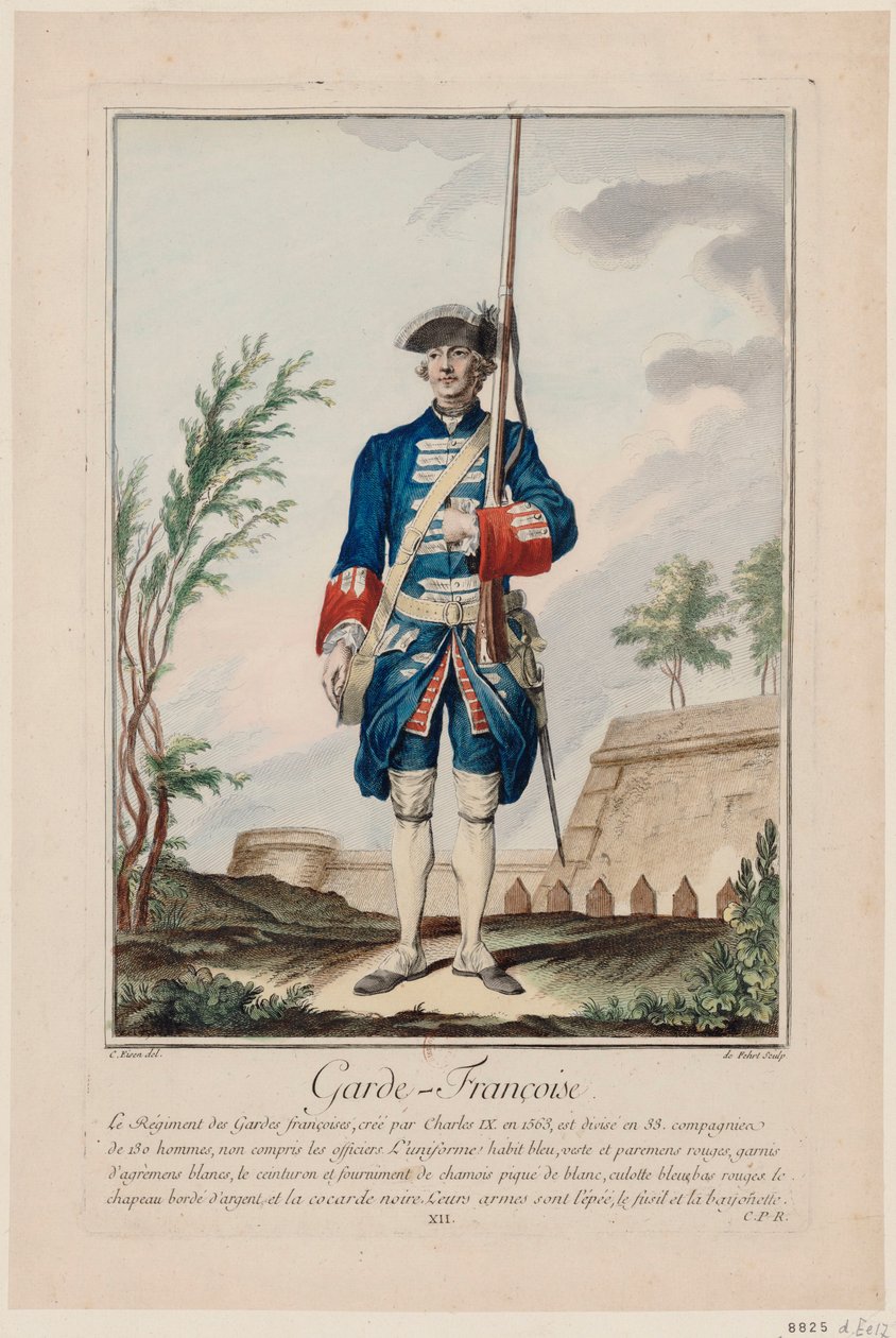 Gardes Françaises 法国卫队，1756年。 作者 安托万·让·德·费尔
