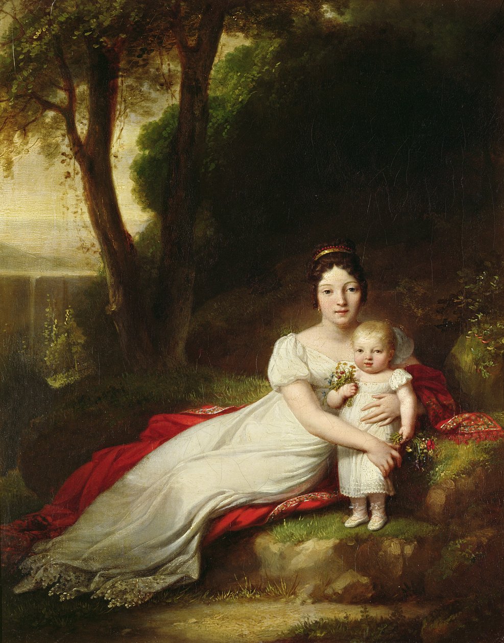 Hortense Eugenie de Beauharnais（1783-1837），荷兰女王，与她的儿子Charles Louis Napoleon Bonaparte（1808-73），未来拿破仑三世 作者 安东尼·让·格罗斯