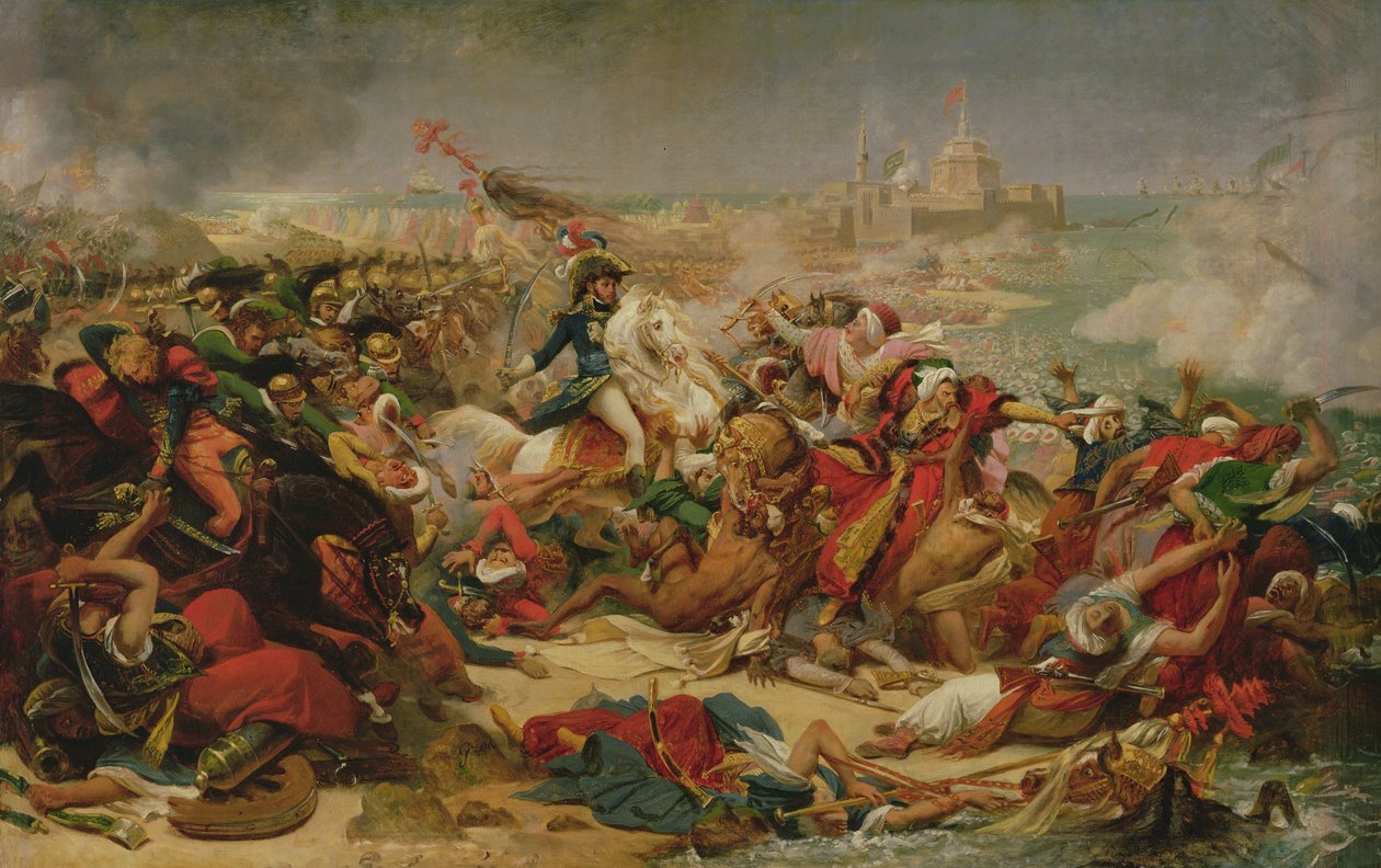 Murat于1799年7月25日在Aboukir击败土耳其军队，c.1805（船上装有油画） 作者 安东尼·让·格罗斯