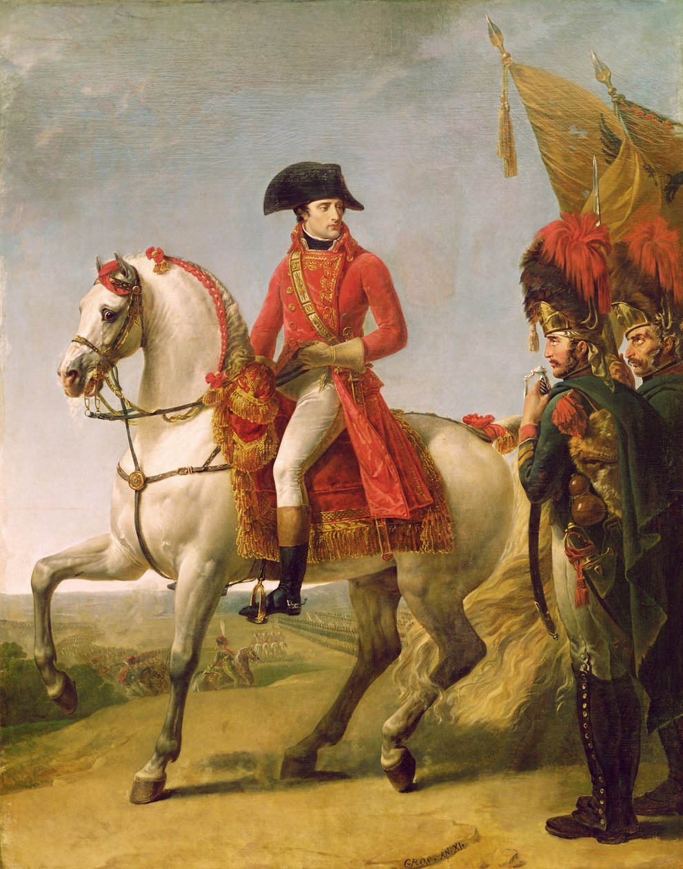 Napoleon Bonaparte（1769-1821）第一任领事，在马伦戈战役后回顾他的部队，1802-03 作者 安东尼·让·格罗斯