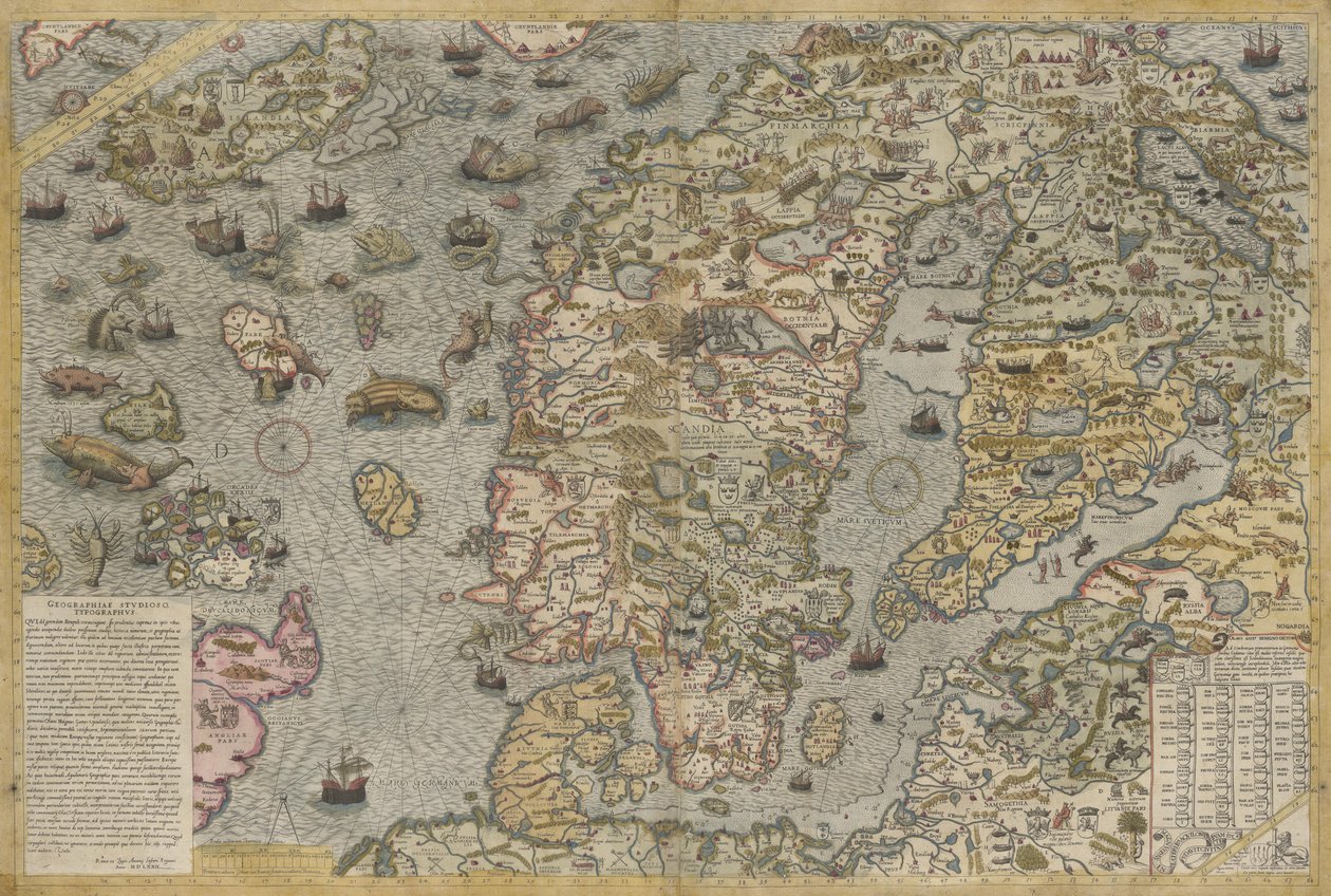 奥拉斯-马格努斯（1490-1557 年）绘制的《海洋地图》（Carta marina） 作者 安托万·拉弗里里