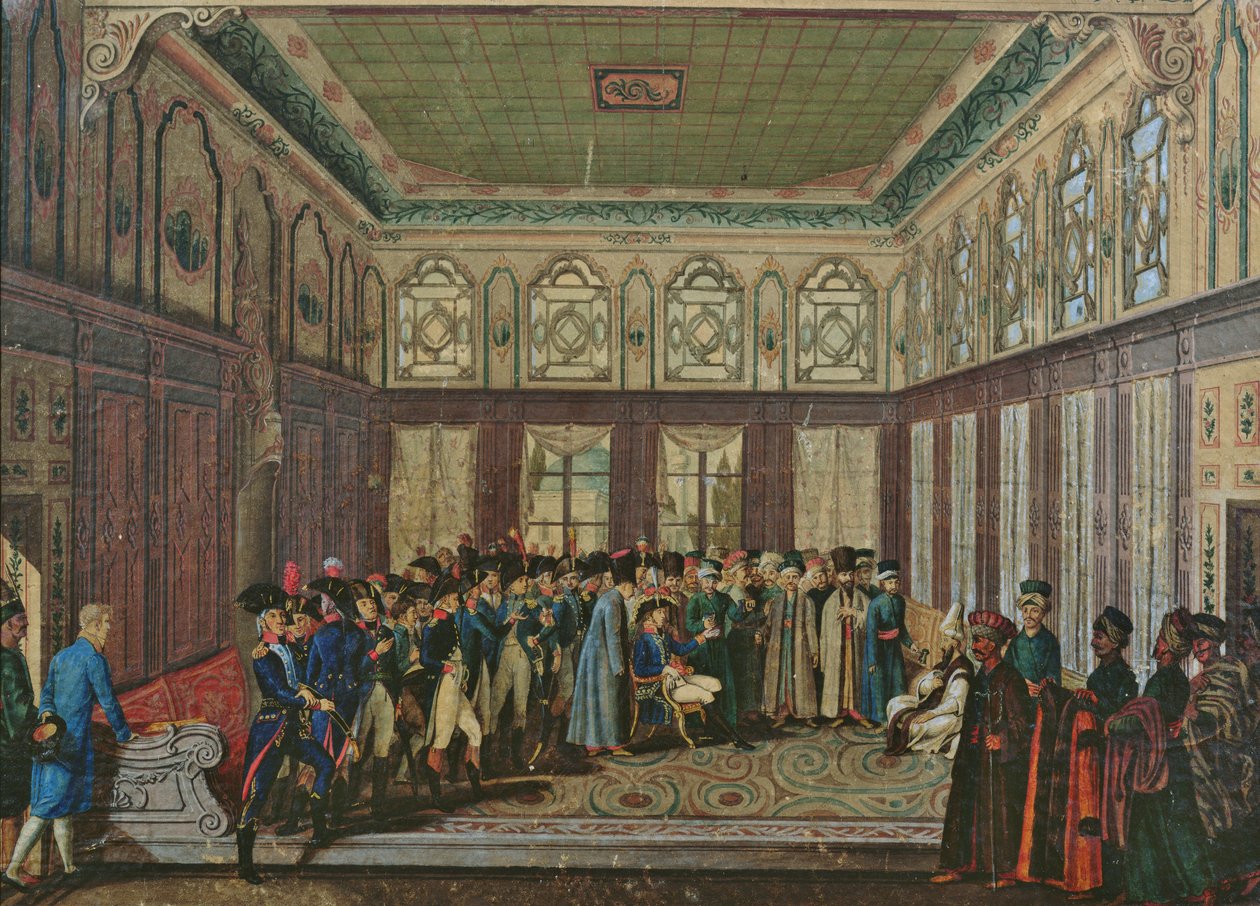 Aubert du Bayet将军于1796年被君士坦丁堡的Ottoman Grand Vizier收到 作者 安托万·洛朗（Antoine Laurent）Castellan