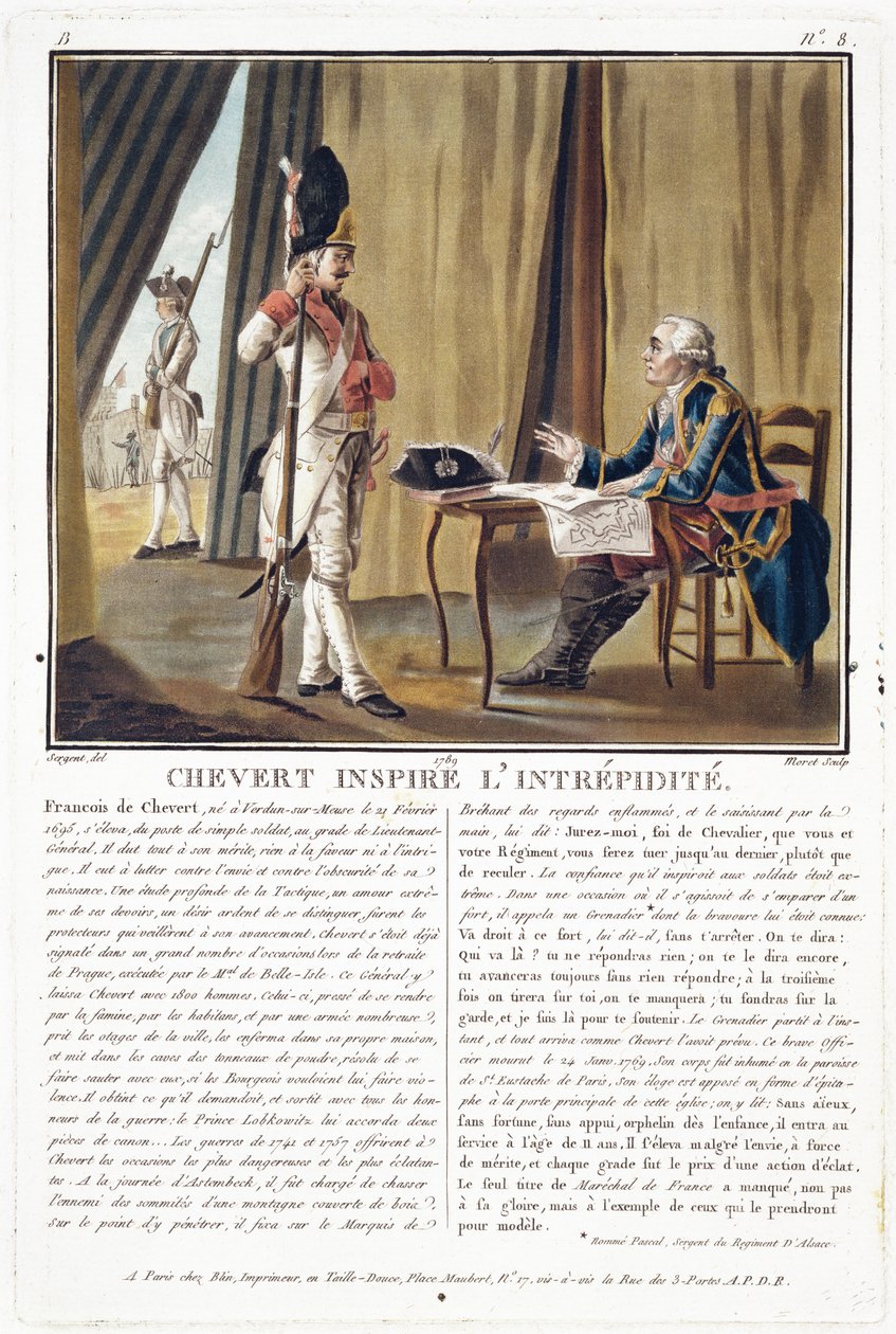Francois Chevert（1695-1769）激发了勇气，由Jean Baptiste Morret（1790-1820）拍摄，1789年 作者 安托万·路易斯·弗朗索瓦·瑟金特·玛索