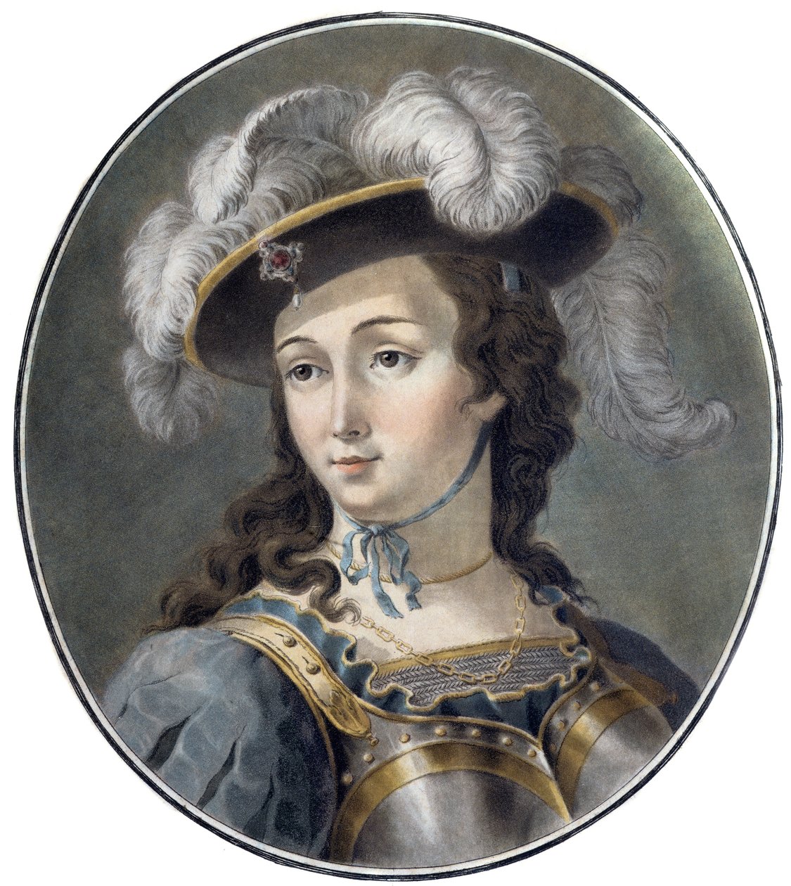 圣女贞德（1412-1431）的肖像--圣女贞德由安托万-路易斯-弗朗索瓦-马尔索警长1751-1847年创作。 作者 安托万·路易斯·弗朗索瓦·瑟金特·玛索