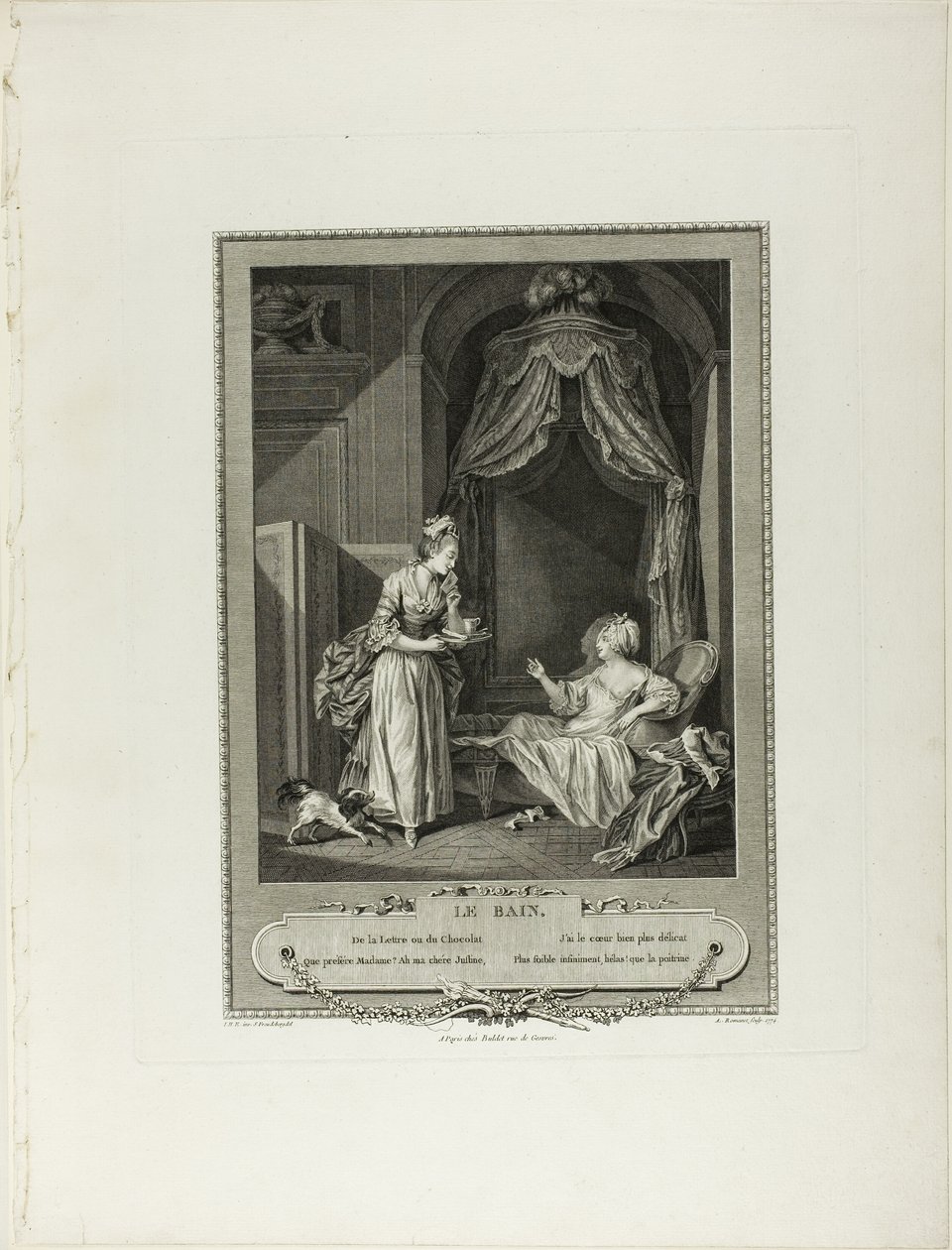 浴池，选自《六惠时代末期的生理和道德服饰纪念碑》（Monument du Costume Physique et Moral de la fin du Dix-huitième siècle 作者 安托万·路易斯·罗曼内