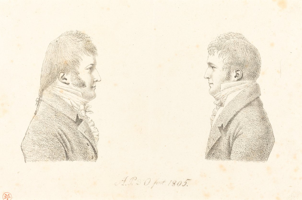自画像和艺术家的兄弟 作者 Antoine Marie Philippe Louis d'Orléans, duc de Montpensier