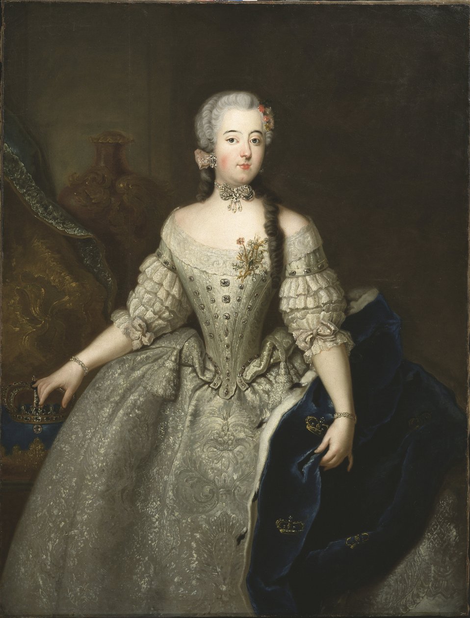 Louise Ulrique de Prusse, reine de Suede et Finlande - 普鲁士的Louisa Ulrika（1720-1782），瑞典女王的肖像，由Pesne，Antoine（1683-1757）创作。布面油画。尺寸：145x110厘米。斯德哥尔摩国家博物馆 作者 安托万·佩斯内