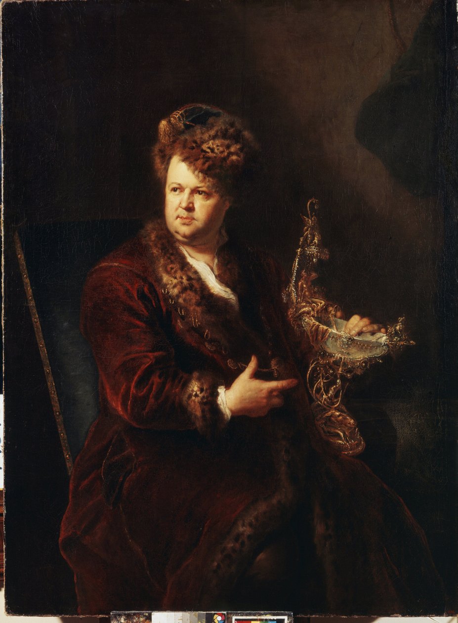 珠宝商约翰-梅尔基奥尔-丁林格（Johann Melchior Dinglinger，1664-1731 年）的肖像。安托万-佩斯内（1683-1757 年）绘制，约 1721 年。德国艺术，巴洛克风格。圣彼得堡冬宫博物馆。 作者 安托万·佩斯内