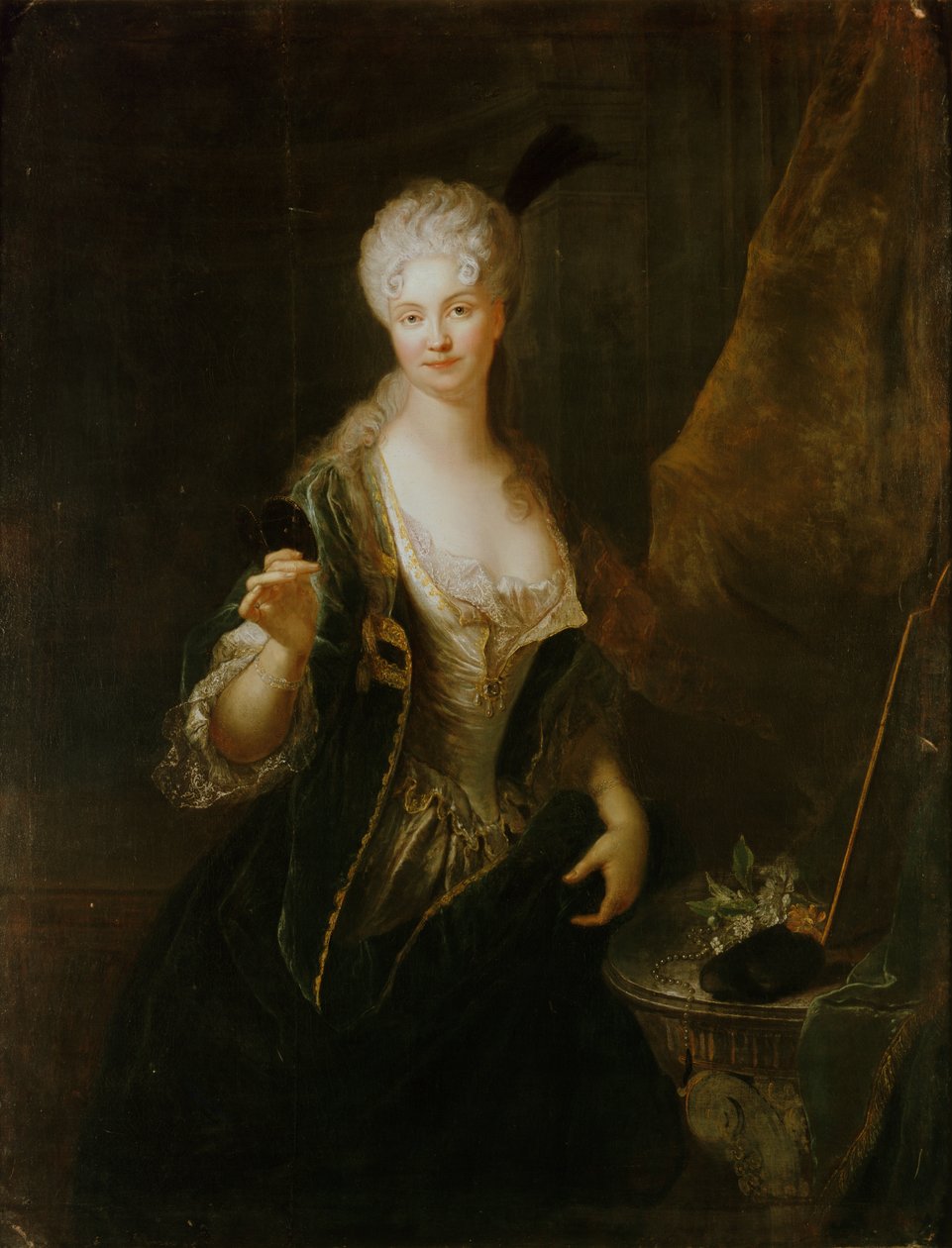 Dorothea Luise os Wittenhorst-Sonsfeld的肖像1681-1746。 作者 安托万·佩斯内
