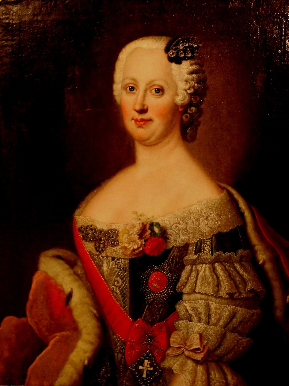 约翰娜·伊丽莎白（Johanna-Elizabeth）肖像，安哈尔特·策斯特（Anhalt-Zerbst）女选角1712-1760，凯瑟琳二世的母亲，1740年代 作者 安托万·佩斯内