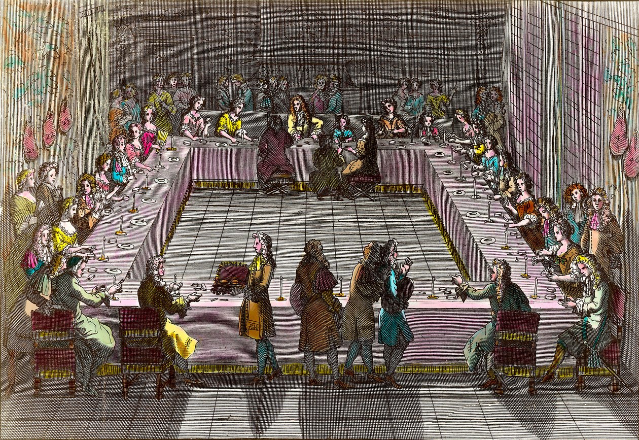 18 世纪的皇家彩票。 Trouvain Antoine (1656-1708) 的雕刻 作者 安托万·特鲁万