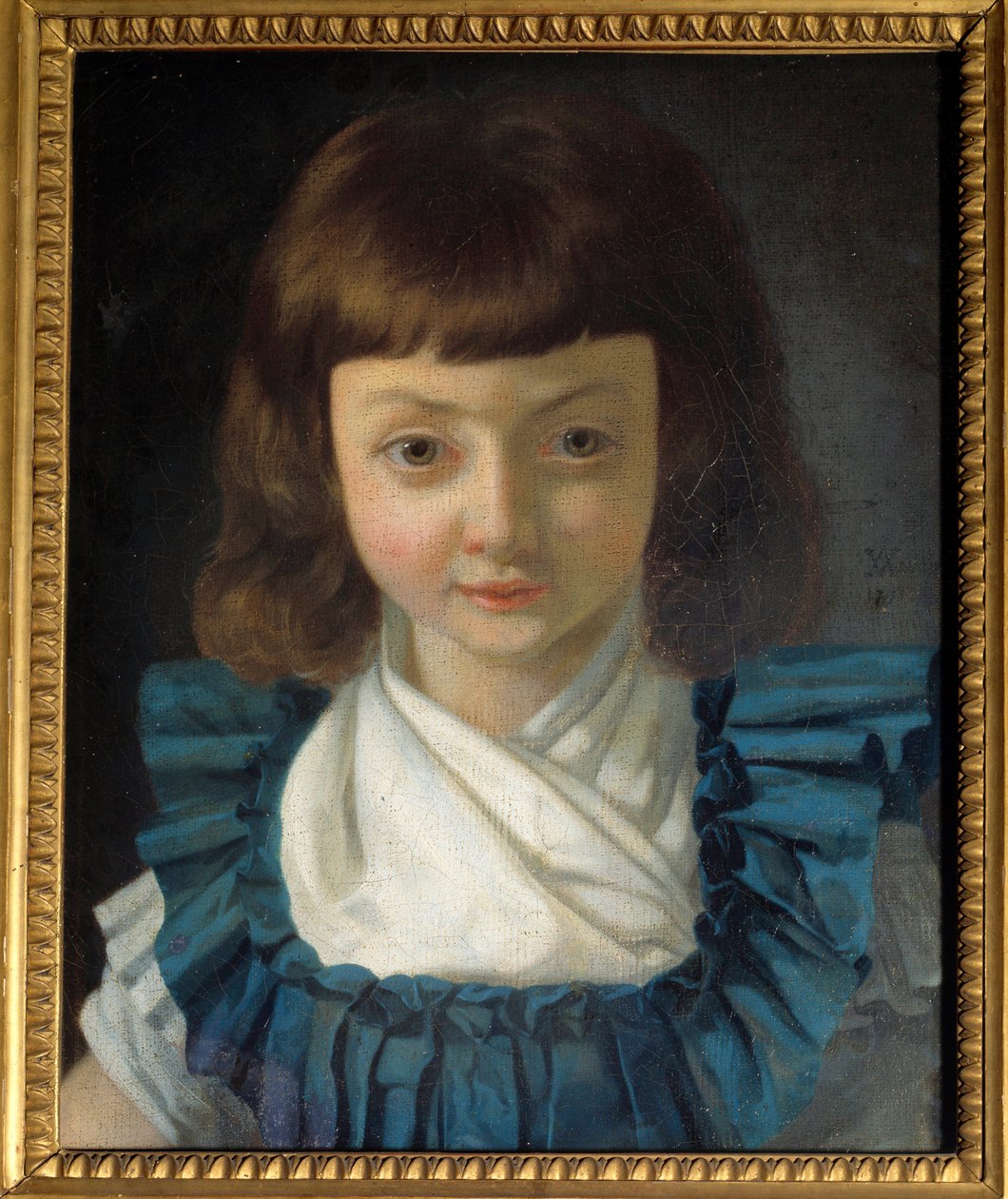 海豚的肖像，未来的路易十七 (1785-1795)。 Antoine Vestier (1740-1824) 的绘画。 大约 1792 年。 作者 安托万·维斯捷