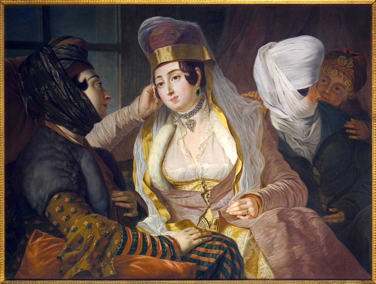 穿着城镇发型的黎凡特女士。安托万-德-法夫雷（1706-1791）的画作，帆布油彩 作者 安托万·德·法夫雷