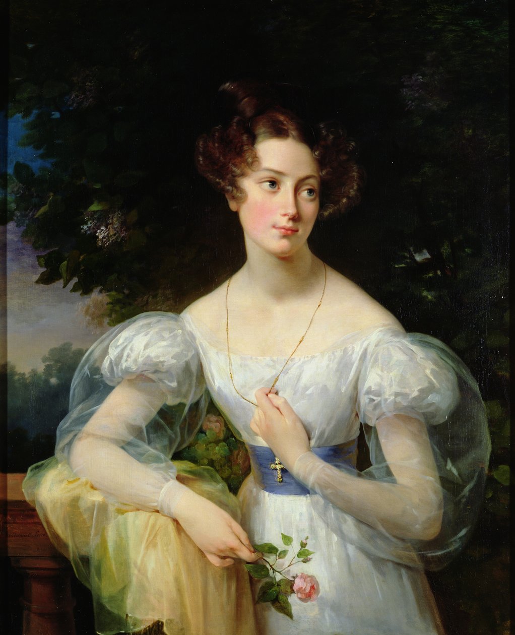 Hortense Ballu的肖像，未来的Alphonse Jacob-Desmalter夫人，1832-37 作者 安托瓦内特·塞西尔·霍滕斯·莱斯科特·豪德堡