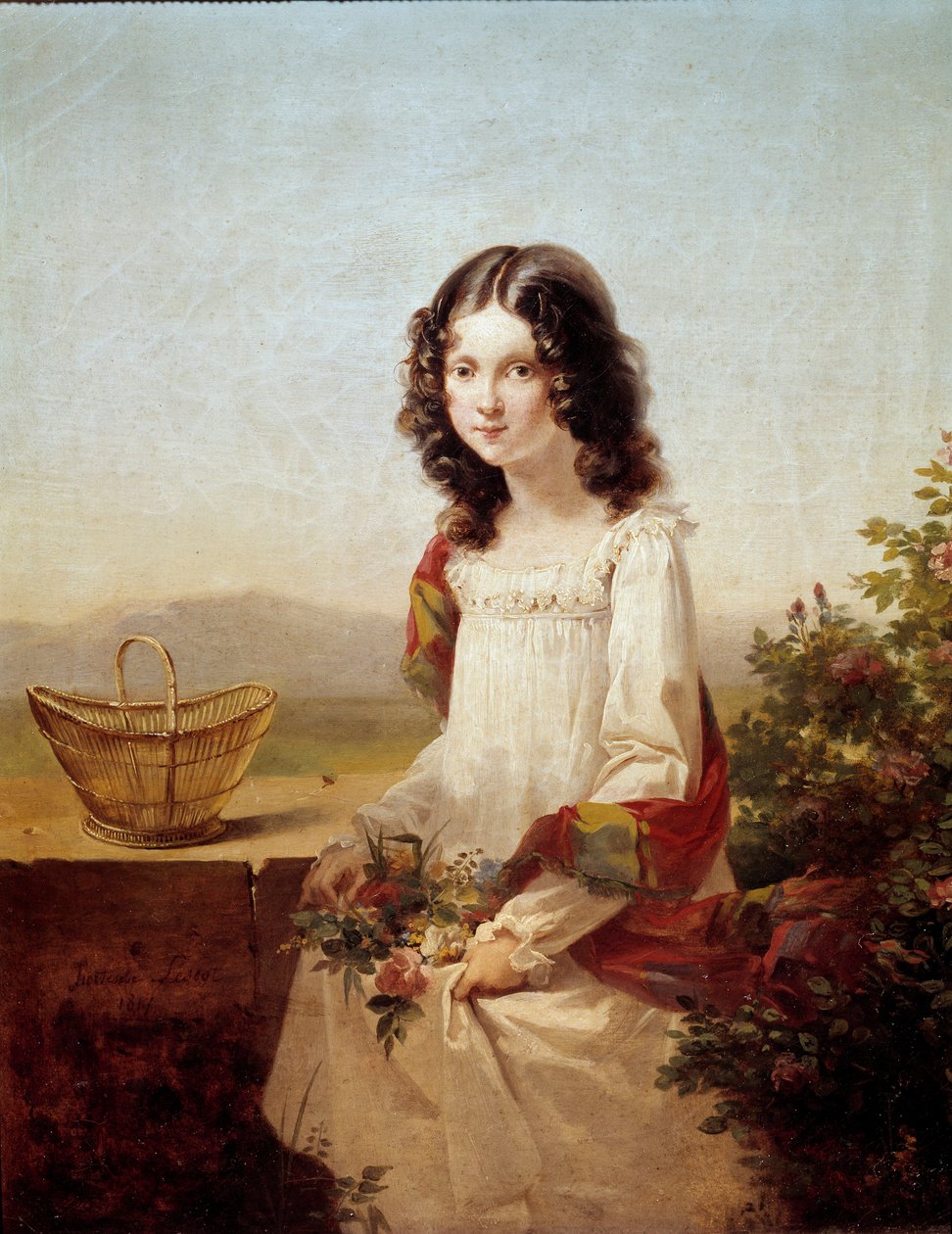 Lise Aubin de Fougerais 的肖像 由 Hortense Haudebourg Lescot (1784-1845) 1817 年作画。 0.4x0.32 米。 作者 安托瓦内特·塞西尔·霍滕斯·莱斯科特·豪德堡