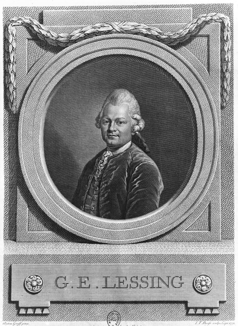 Gotthold Ephraim Lessing（1729-81）的肖像由Johann Friedrich Bause（1738-1814）1772年刻 作者 安东·格拉夫