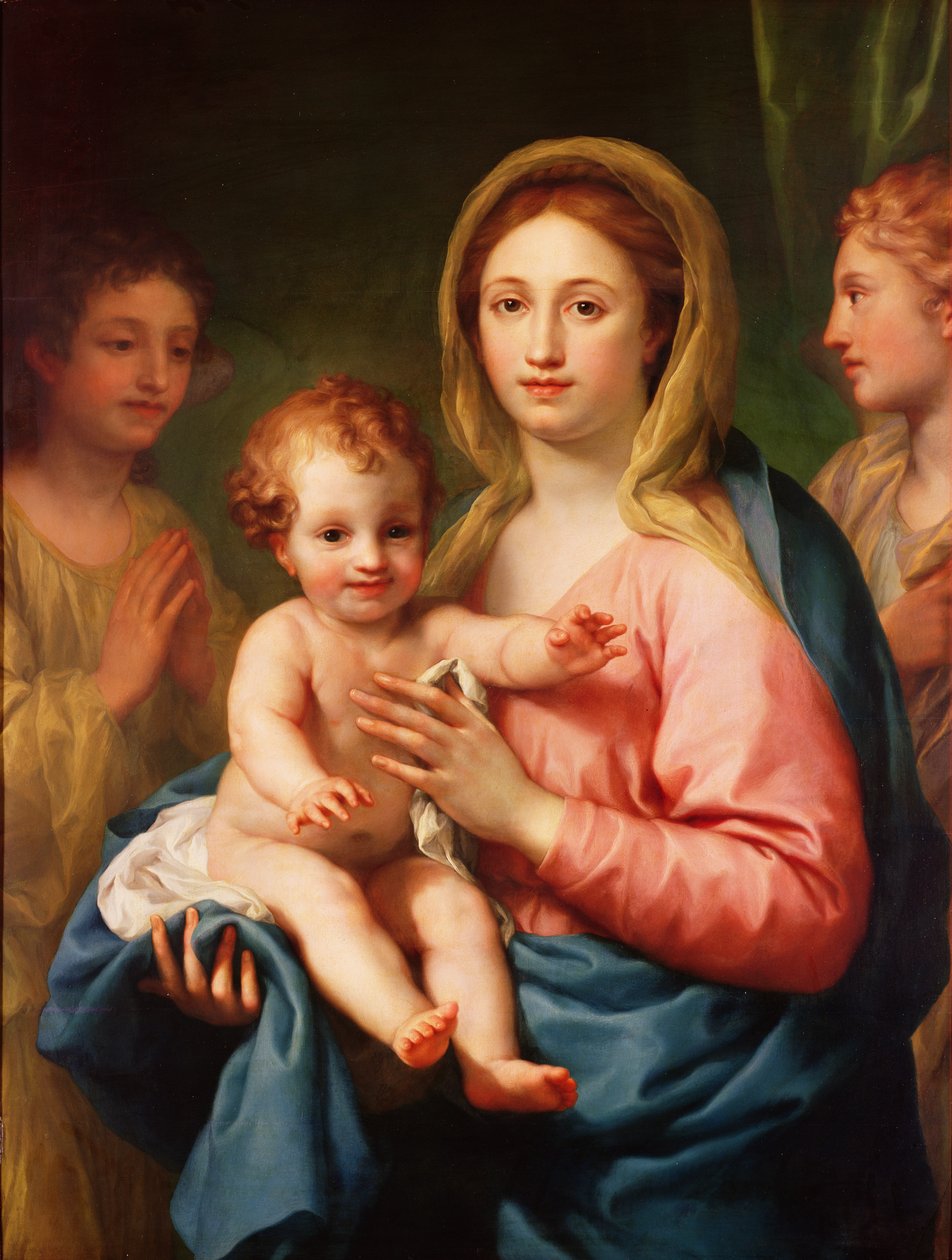麦当娜和两个天使的孩子，1770-73 作者 安东·拉斐尔·蒙斯（Anton Raphael Mengs）