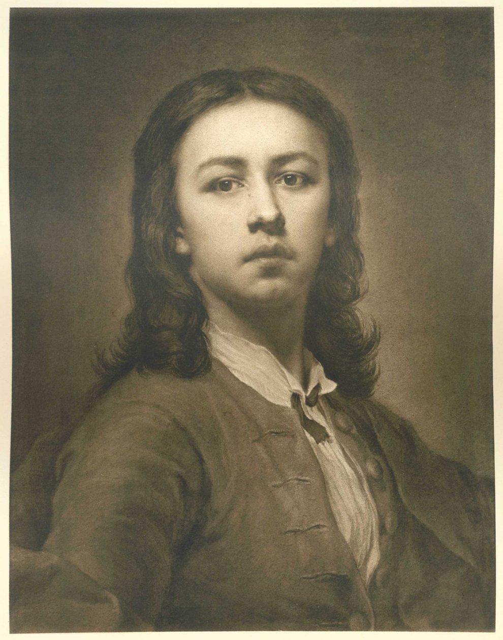 穿红色外套的Selfportrait 作者 安东·拉斐尔·蒙斯（Anton Raphael Mengs）