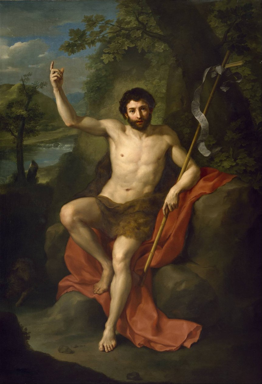 施洗者圣约翰在荒野中讲道 作者 安东·拉斐尔·蒙斯（Anton Raphael Mengs）