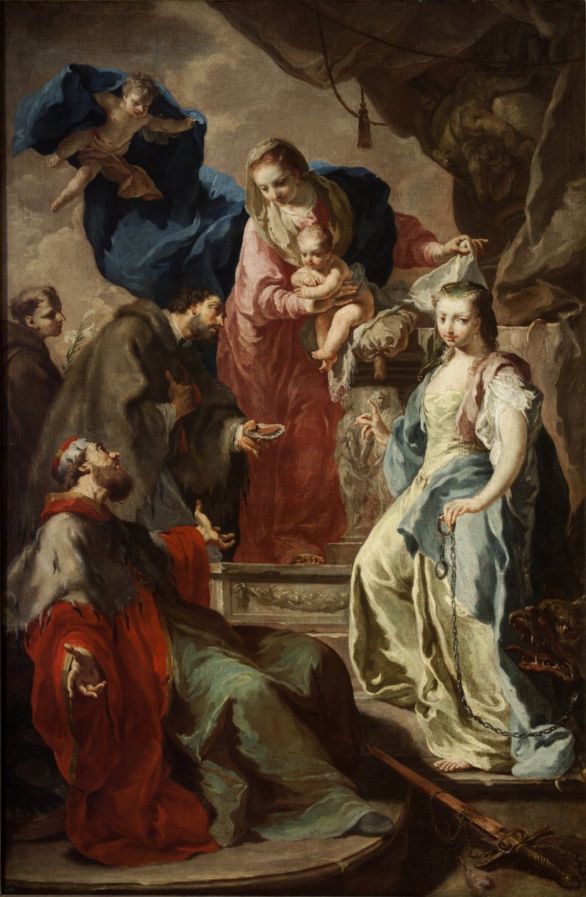 La Vierge Marie avec quatre saints - Virgin Mary with Four Saints - Antonin (Anton) Kern (1710-1747). Oil on canvas, ca 1735. National Gallery, Prague   1405086   zh       chinese Successfully Translated  Original: Portrait Of Philipp Melanchthon (oil on w 作者 安东·克恩