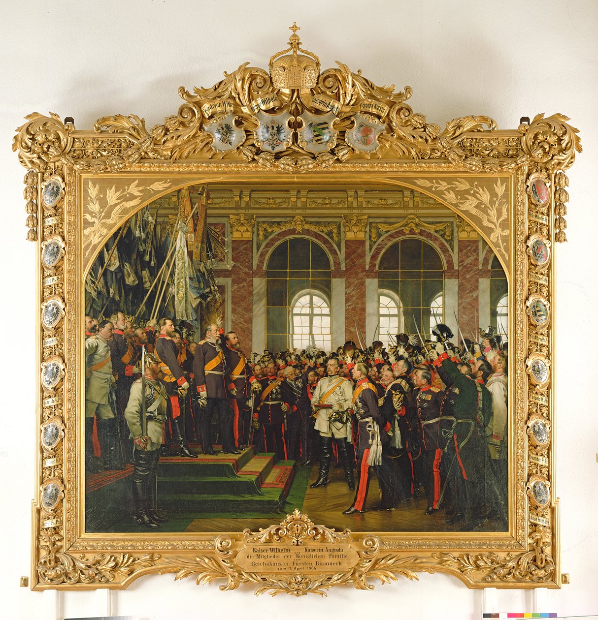 1871年1月18日在凡尔赛宫的镜厅里，威廉作为新德国帝国的凯撒宣言，画了1885年（另见153620） 作者 安东·亚历山大·冯·维尔纳