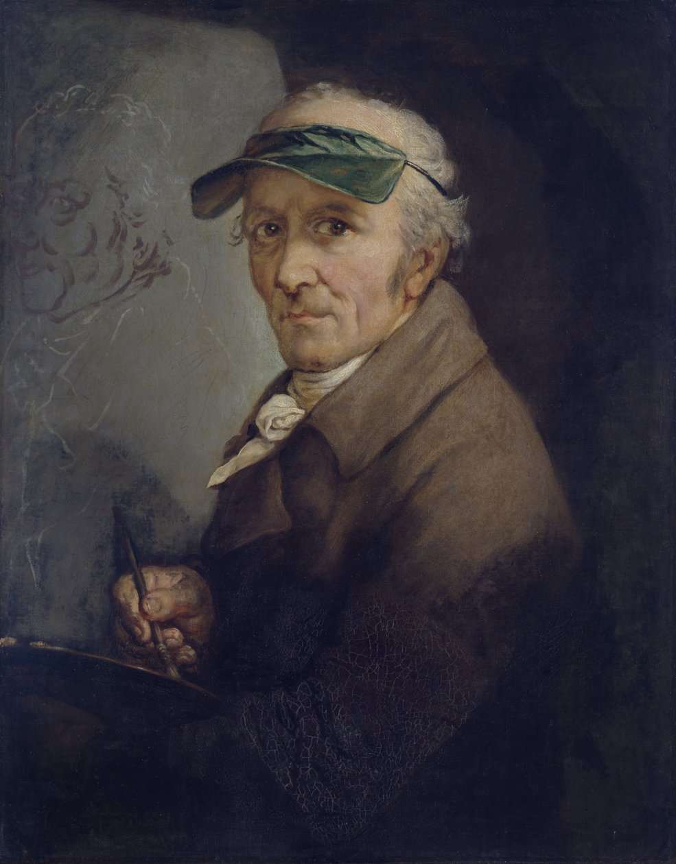 德语: Selbstbildnis mit Augenschirm 带眼罩的自画像


替代标题： 自画像 德语： Selbstporträt mit dem grünen Augenschirm 带绿色眼罩的自画像 作者 安东·格拉夫