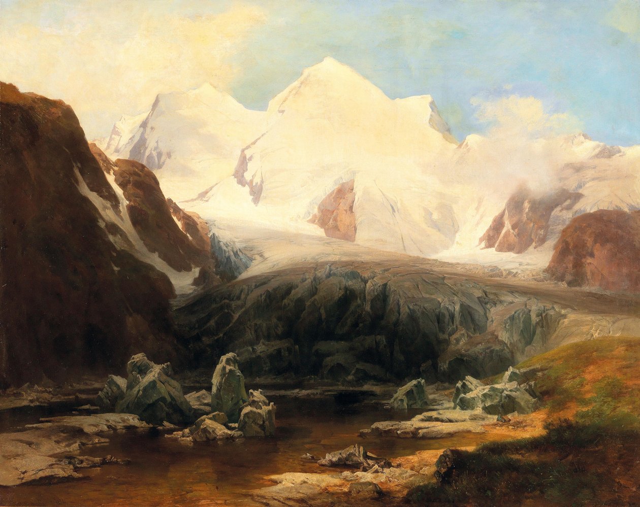 以雪山为背景的高山湖泊美景 作者 安东·汉施