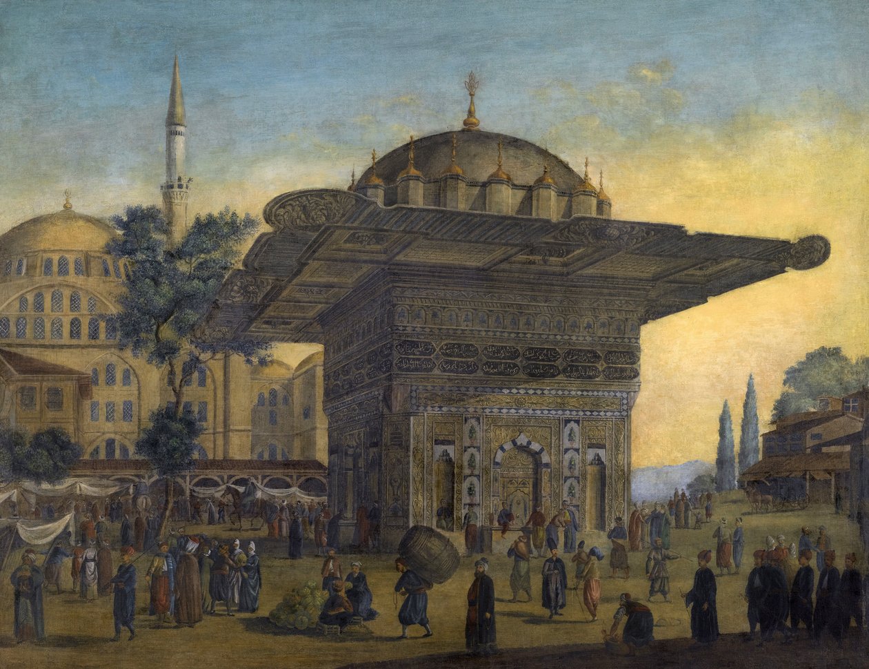 ""Vue de la fontaine Tophane (Top Hane), Istanbul, Turquie"" Peinture d