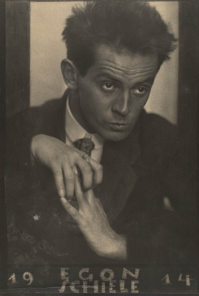 Egon Schiele，1914年（明胶银印） 作者 安东·约瑟夫·特尔卡（Anton Josef Trcka）
